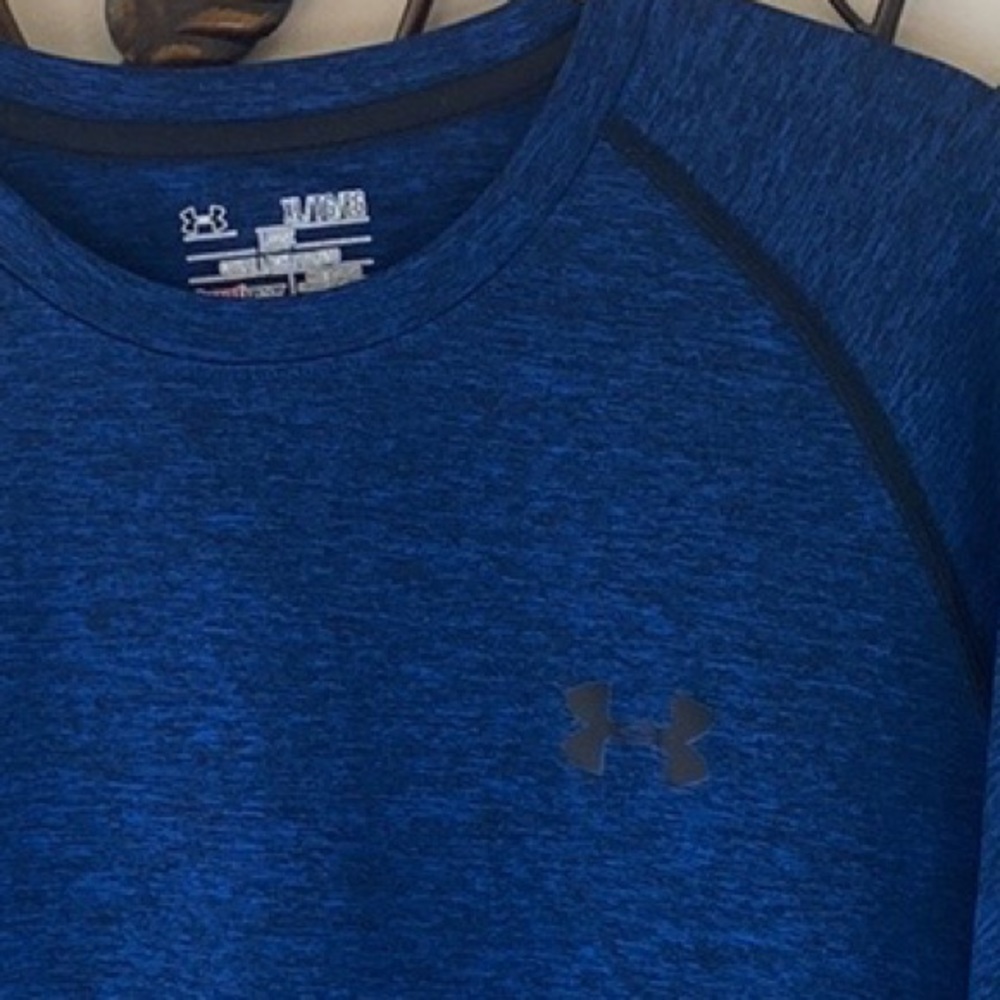 🔥2 for $15🔥 Under Armour Crew Neck Tee    Loose Fit    Blue/Black Logo    XL